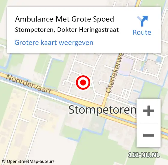 Locatie op kaart van de 112 melding: Ambulance Met Grote Spoed Naar Stompetoren, Dokter Heringastraat op 23 november 2022 03:21