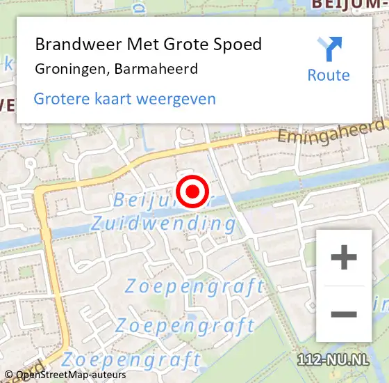 Locatie op kaart van de 112 melding: Brandweer Met Grote Spoed Naar Groningen, Barmaheerd op 23 november 2022 07:35