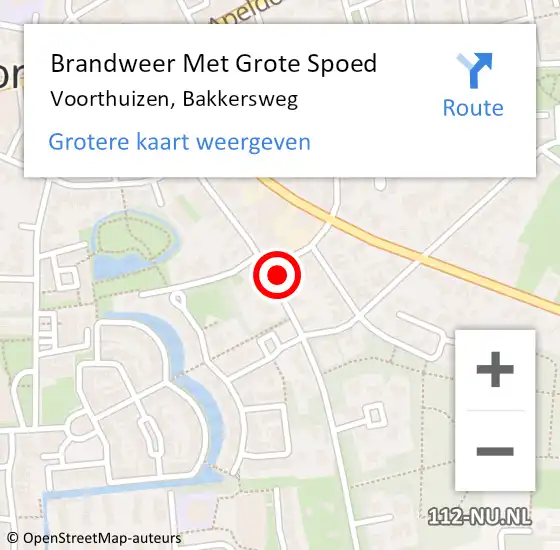 Locatie op kaart van de 112 melding: Brandweer Met Grote Spoed Naar Voorthuizen, Bakkersweg op 23 november 2022 08:06