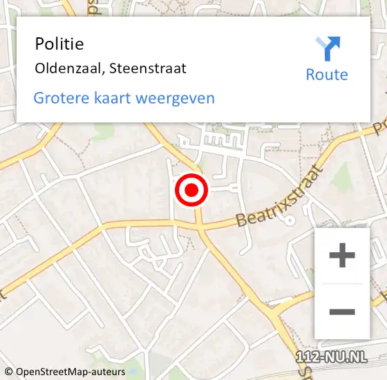 Locatie op kaart van de 112 melding: Politie Oldenzaal, Steenstraat op 23 november 2022 08:38