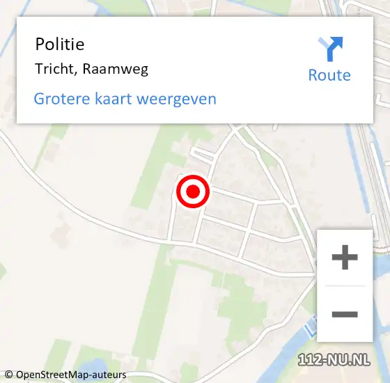 Locatie op kaart van de 112 melding: Politie Tricht, Raamweg op 23 november 2022 08:50