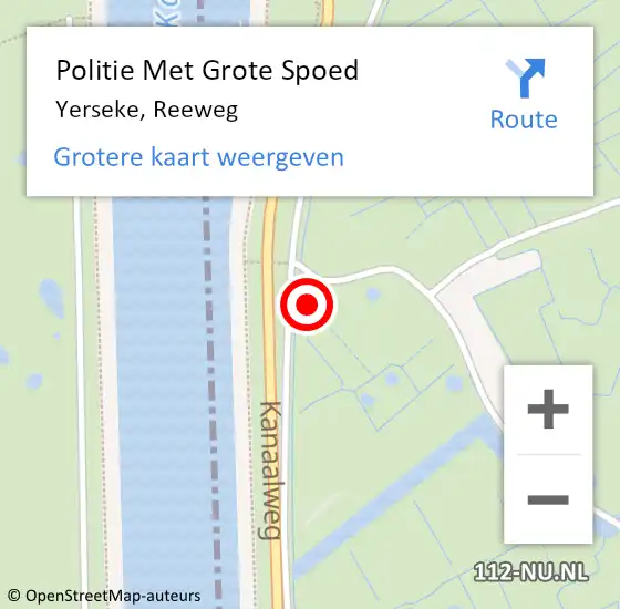 Locatie op kaart van de 112 melding: Politie Met Grote Spoed Naar Yerseke, Reeweg op 23 november 2022 08:50