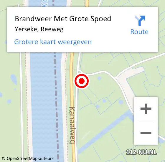 Locatie op kaart van de 112 melding: Brandweer Met Grote Spoed Naar Yerseke, Reeweg op 23 november 2022 08:51