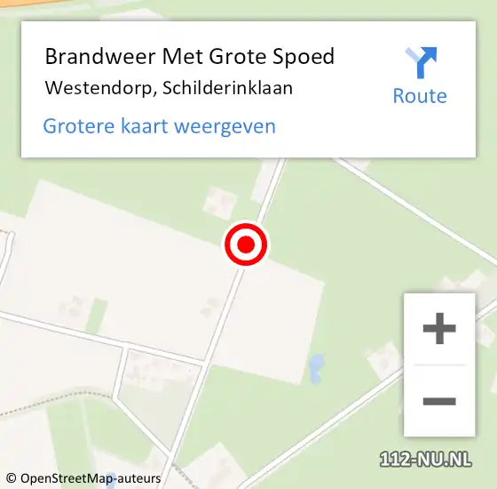 Locatie op kaart van de 112 melding: Brandweer Met Grote Spoed Naar Westendorp, Schilderinklaan op 5 augustus 2014 21:40