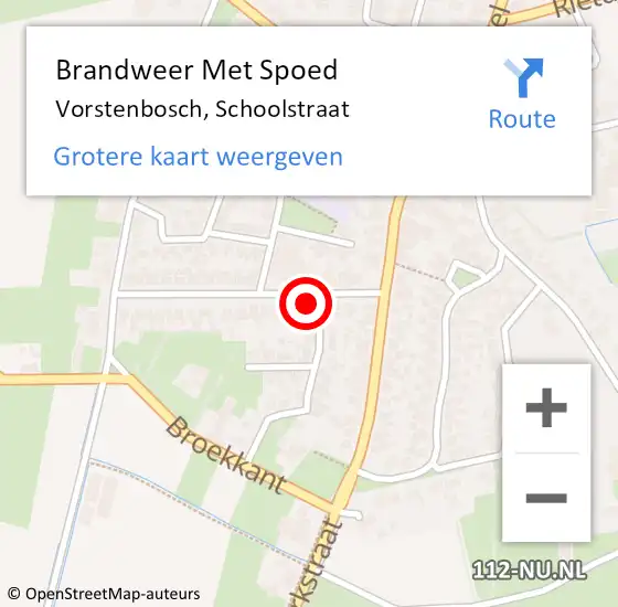 Locatie op kaart van de 112 melding: Brandweer Met Spoed Naar Vorstenbosch, Schoolstraat op 23 november 2022 09:44