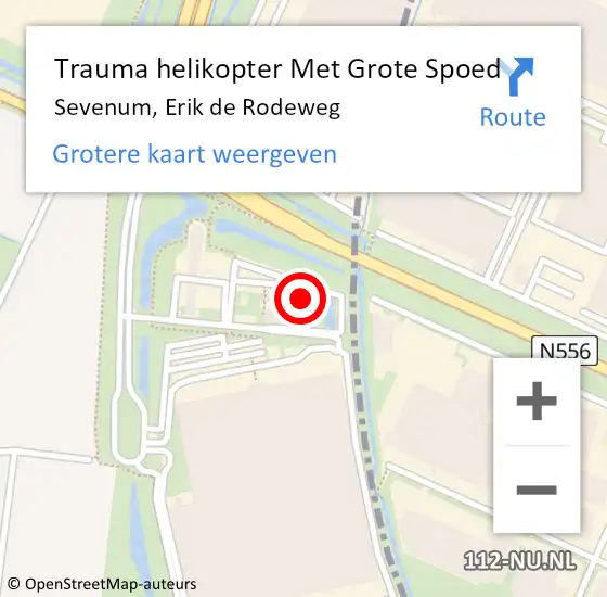 Locatie op kaart van de 112 melding: Trauma helikopter Met Grote Spoed Naar Sevenum, Erik de Rodeweg op 23 november 2022 10:06