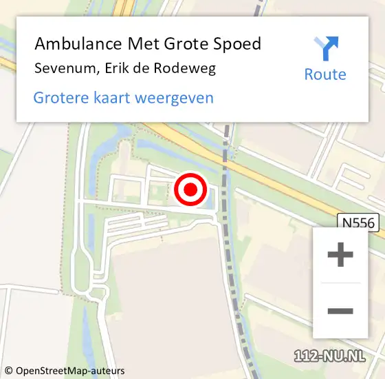 Locatie op kaart van de 112 melding: Ambulance Met Grote Spoed Naar Sevenum, Erik de Rodeweg op 23 november 2022 10:06