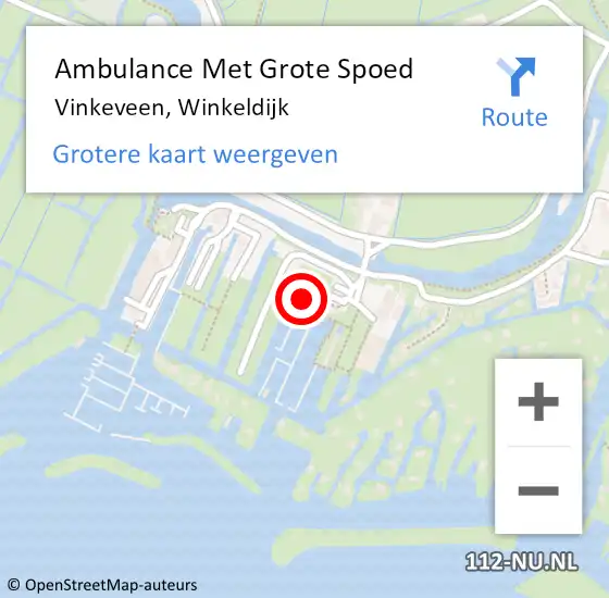 Locatie op kaart van de 112 melding: Ambulance Met Grote Spoed Naar Vinkeveen, Winkeldijk op 23 november 2022 10:28