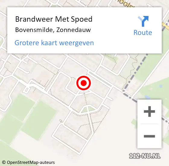 Locatie op kaart van de 112 melding: Brandweer Met Spoed Naar Bovensmilde, Zonnedauw op 23 november 2022 10:32