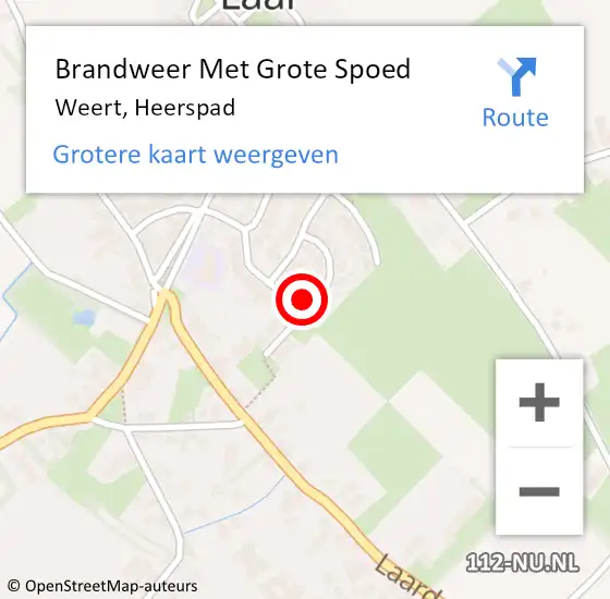 Locatie op kaart van de 112 melding: Brandweer Met Grote Spoed Naar Weert, Heerspad op 23 november 2022 11:00