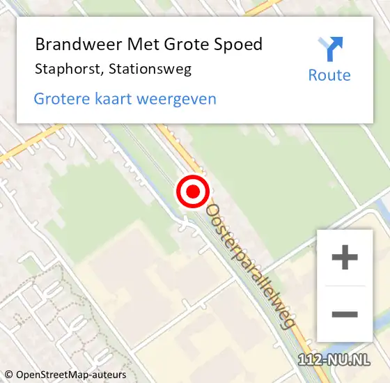 Locatie op kaart van de 112 melding: Brandweer Met Grote Spoed Naar Staphorst, Stationsweg op 23 november 2022 11:25