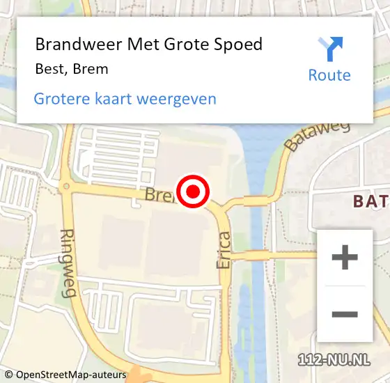 Locatie op kaart van de 112 melding: Brandweer Met Grote Spoed Naar Best, Brem op 23 november 2022 11:43