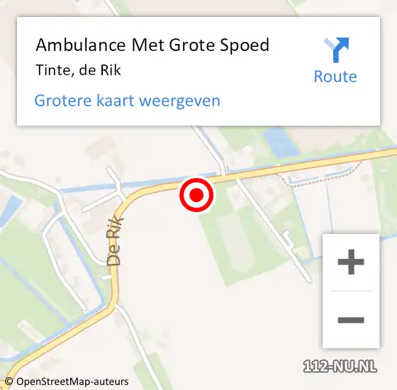 Locatie op kaart van de 112 melding: Ambulance Met Grote Spoed Naar Tinte, de Rik op 23 november 2022 11:50