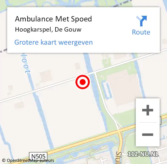 Locatie op kaart van de 112 melding: Ambulance Met Spoed Naar Hoogkarspel, De Gouw op 23 november 2022 12:11