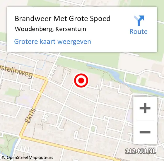 Locatie op kaart van de 112 melding: Brandweer Met Grote Spoed Naar Woudenberg, Kersentuin op 23 november 2022 12:13