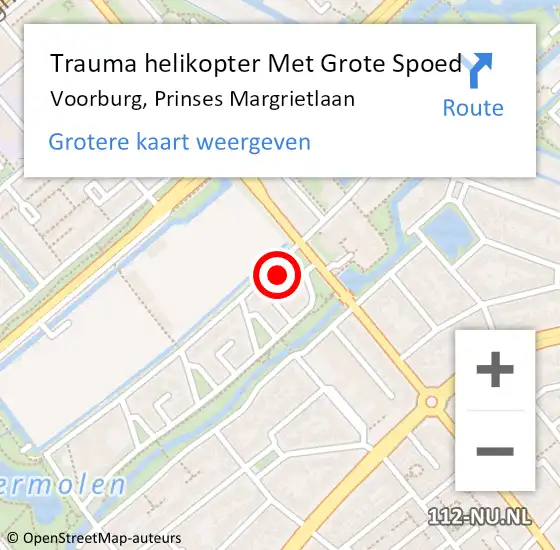 Locatie op kaart van de 112 melding: Trauma helikopter Met Grote Spoed Naar Voorburg, Prinses Margrietlaan op 23 november 2022 12:13