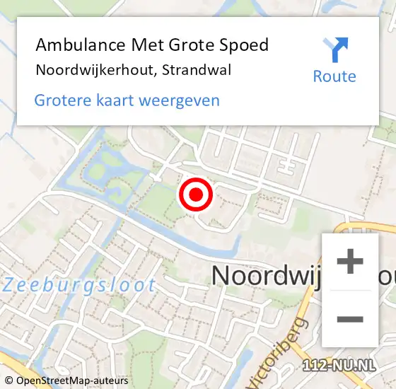 Locatie op kaart van de 112 melding: Ambulance Met Grote Spoed Naar Noordwijkerhout, Strandwal op 23 november 2022 12:29