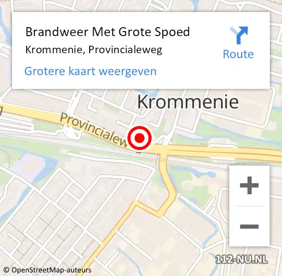 Locatie op kaart van de 112 melding: Brandweer Met Grote Spoed Naar Krommenie, Provincialeweg op 23 november 2022 12:30