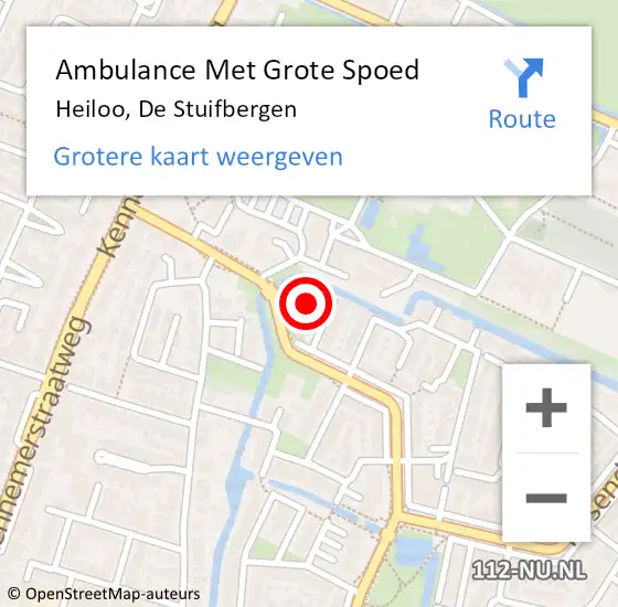 Locatie op kaart van de 112 melding: Ambulance Met Grote Spoed Naar Heiloo, De Stuifbergen op 23 november 2022 13:30