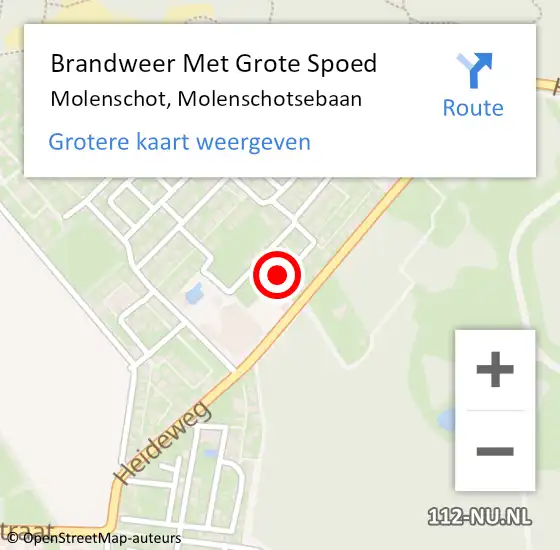 Locatie op kaart van de 112 melding: Brandweer Met Grote Spoed Naar Molenschot, Molenschotsebaan op 23 november 2022 13:32
