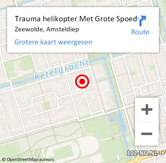 Locatie op kaart van de 112 melding: Trauma helikopter Met Grote Spoed Naar Zeewolde, Amsteldiep op 23 november 2022 13:39