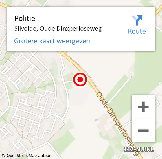 Locatie op kaart van de 112 melding: Politie Silvolde, Oude Dinxperloseweg op 23 november 2022 13:51