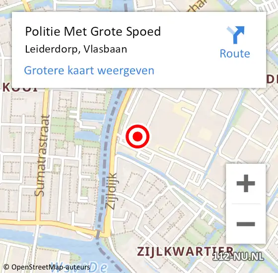 Locatie op kaart van de 112 melding: Politie Met Grote Spoed Naar Leiderdorp, Vlasbaan op 23 november 2022 14:23