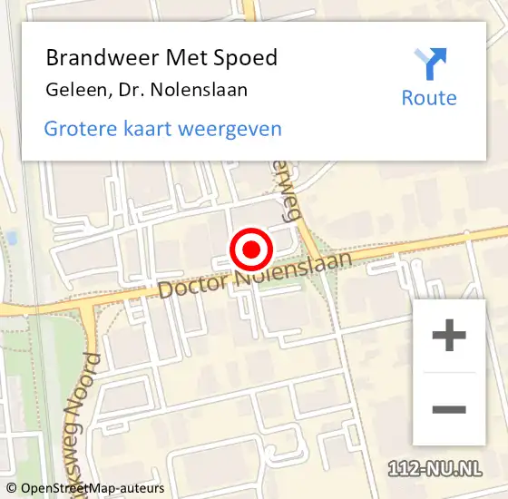 Locatie op kaart van de 112 melding: Brandweer Met Spoed Naar Geleen, Dr. Nolenslaan op 23 november 2022 14:49