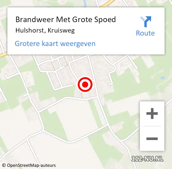 Locatie op kaart van de 112 melding: Brandweer Met Grote Spoed Naar Hulshorst, Kruisweg op 23 november 2022 15:10