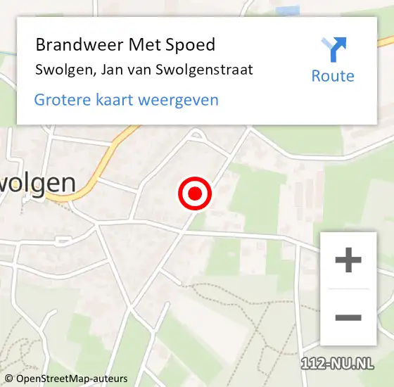 Locatie op kaart van de 112 melding: Brandweer Met Spoed Naar Swolgen, Jan van Swolgenstraat op 23 november 2022 15:12