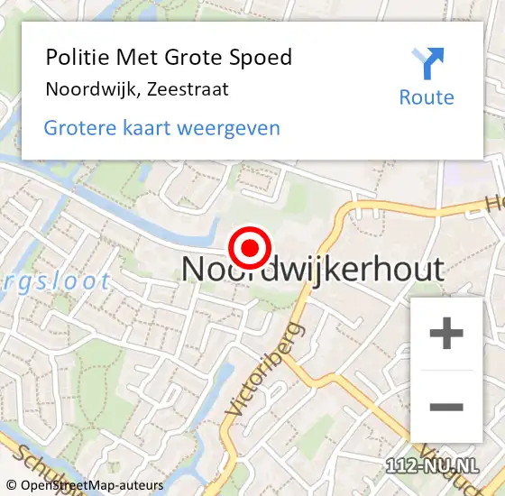 Locatie op kaart van de 112 melding: Politie Met Grote Spoed Naar Noordwijk, Zeestraat op 23 november 2022 17:15