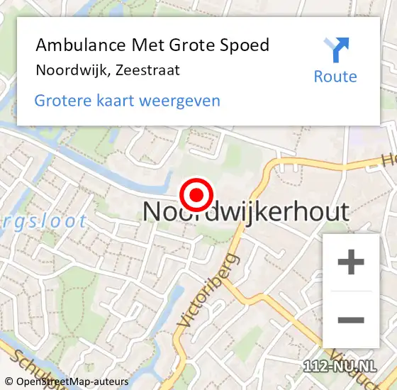 Locatie op kaart van de 112 melding: Ambulance Met Grote Spoed Naar Noordwijk, Zeestraat op 23 november 2022 17:15