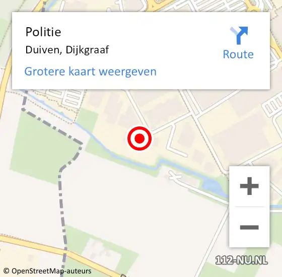 Locatie op kaart van de 112 melding: Politie Duiven, Dijkgraaf op 23 november 2022 17:32