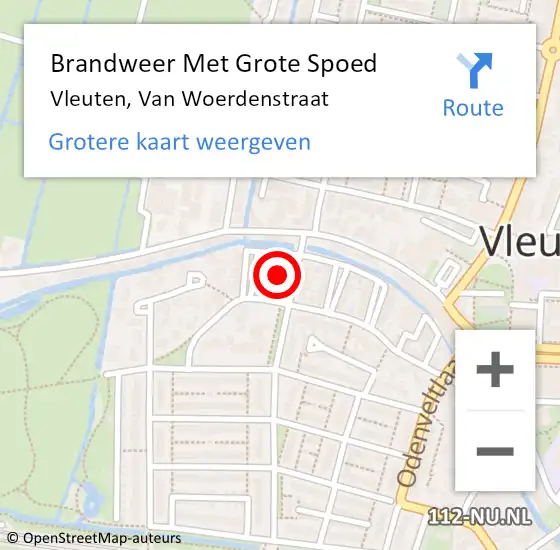 Locatie op kaart van de 112 melding: Brandweer Met Grote Spoed Naar Vleuten, Van Woerdenstraat op 23 november 2022 17:45