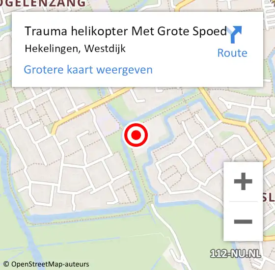 Locatie op kaart van de 112 melding: Trauma helikopter Met Grote Spoed Naar Hekelingen, Westdijk op 23 november 2022 17:58