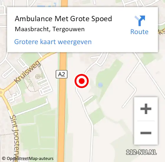 Locatie op kaart van de 112 melding: Ambulance Met Grote Spoed Naar Maasbracht, Tergouwen op 23 november 2022 18:49