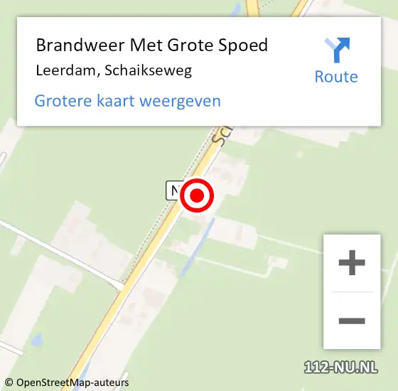 Locatie op kaart van de 112 melding: Brandweer Met Grote Spoed Naar Leerdam, Schaikseweg op 23 november 2022 19:28