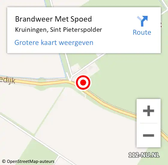 Locatie op kaart van de 112 melding: Brandweer Met Spoed Naar Kruiningen, Sint Pieterspolder op 23 november 2022 19:51