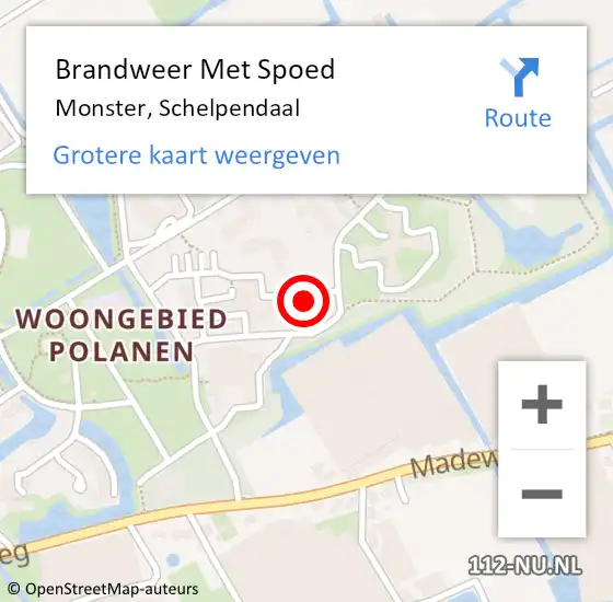 Locatie op kaart van de 112 melding: Brandweer Met Spoed Naar Monster, Schelpendaal op 23 november 2022 21:12