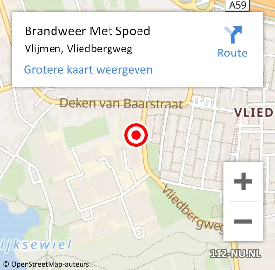 Locatie op kaart van de 112 melding: Brandweer Met Spoed Naar Vlijmen, Vliedbergweg op 23 november 2022 21:20