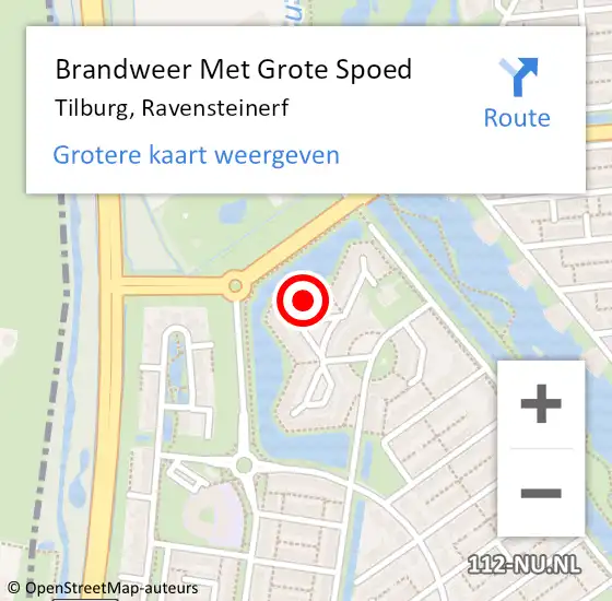 Locatie op kaart van de 112 melding: Brandweer Met Grote Spoed Naar Tilburg, Ravensteinerf op 24 november 2022 01:45