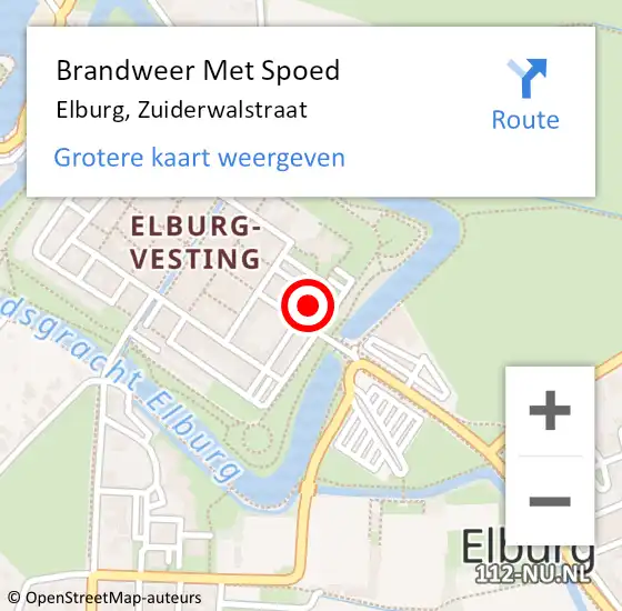 Locatie op kaart van de 112 melding: Brandweer Met Spoed Naar Elburg, Zuiderwalstraat op 24 november 2022 02:00