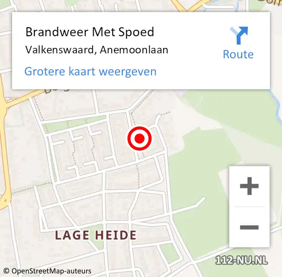 Locatie op kaart van de 112 melding: Brandweer Met Spoed Naar Valkenswaard, Anemoonlaan op 24 november 2022 02:28