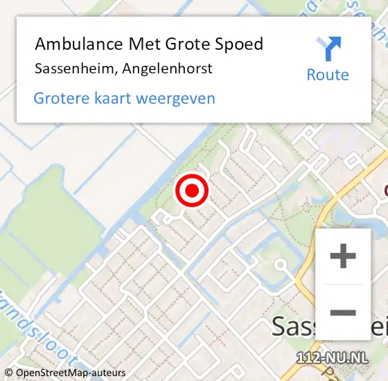 Locatie op kaart van de 112 melding: Ambulance Met Grote Spoed Naar Sassenheim, Angelenhorst op 24 november 2022 02:48