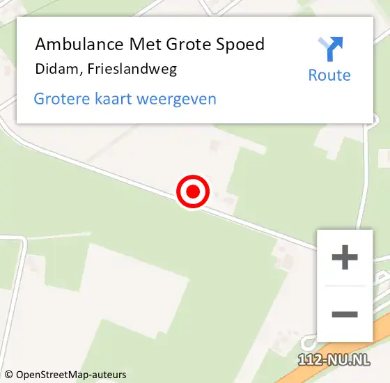 Locatie op kaart van de 112 melding: Ambulance Met Grote Spoed Naar Didam, Frieslandweg op 24 november 2022 03:18
