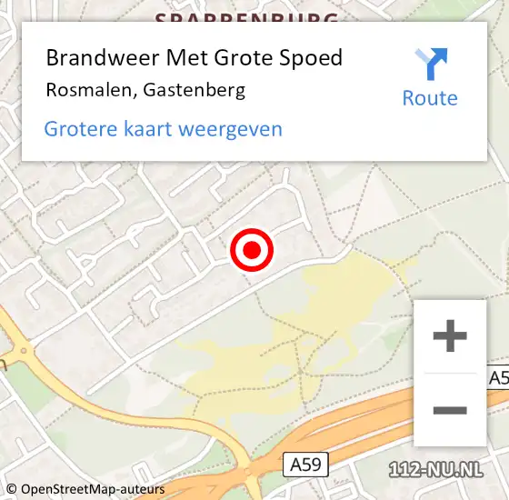 Locatie op kaart van de 112 melding: Brandweer Met Grote Spoed Naar Rosmalen, Gastenberg op 24 november 2022 05:50