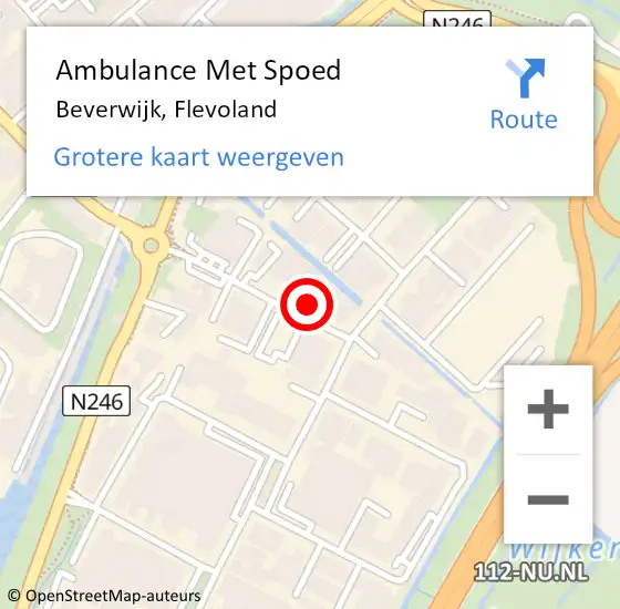 Locatie op kaart van de 112 melding: Ambulance Met Spoed Naar Beverwijk, Flevoland op 24 november 2022 06:30