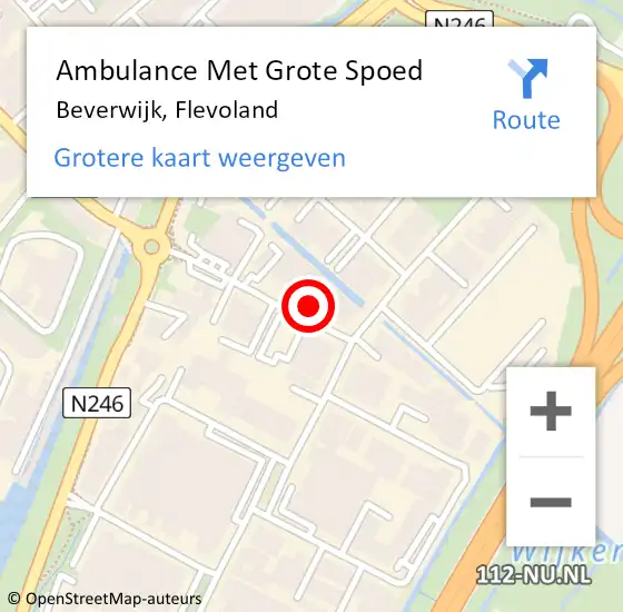 Locatie op kaart van de 112 melding: Ambulance Met Grote Spoed Naar Beverwijk, Flevoland op 24 november 2022 06:31