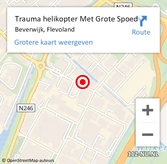 Locatie op kaart van de 112 melding: Trauma helikopter Met Grote Spoed Naar Beverwijk, Flevoland op 24 november 2022 06:31