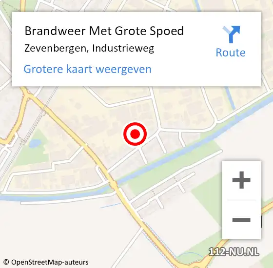 Locatie op kaart van de 112 melding: Brandweer Met Grote Spoed Naar Zevenbergen, Industrieweg op 24 november 2022 06:42